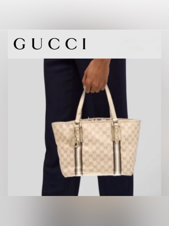 Gucci Handbags - ❌SOLD❌EUC [Gucci] Authenticated Monogram Canvas Jolicoeur Handbag Bag Beige/Gold